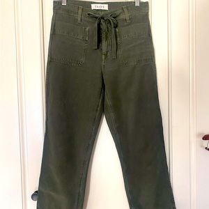Wide leg Cropped green jeans